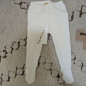 Cozy White Knit Baby Leggings
